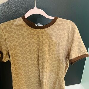 Coach Brown Patterned Top